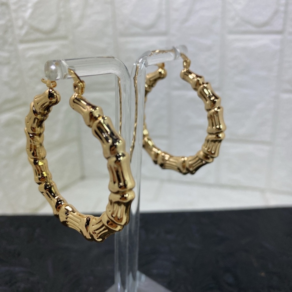 Barzel 18K Gold Plated Hoop Earrings 1 3/4” X 1 3/4”